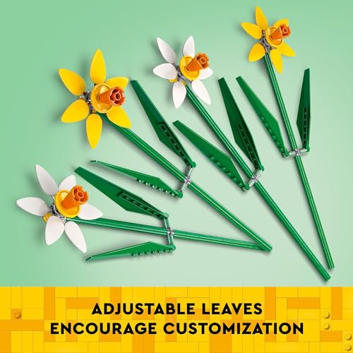 LEGO Daffodils - Building Toy for Kids, Girls and Boys, Ages 8+ - Birthday Gift for Kids - Artificial Daffodil for Bedroom Decor and Display - 40747