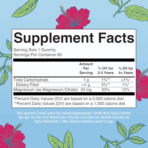 MaryRuth Organics Kids Magnesium Citrate Gummies by MaryRuth's | 2 Month Supply | Sugar-Free | Calm Magnesium Gummies for Kids 2+ | Bone Health | Calcium Absorption | Vegan | 60 Count