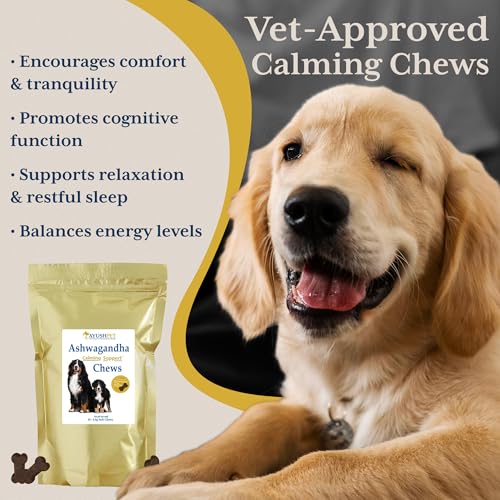 Ayush Pet Ashwagandha Calming Support Chews, Ayurvedic Calming Supplement for Dogs and Cats, Ashwagandha Herbal Supplement, 30 Chews