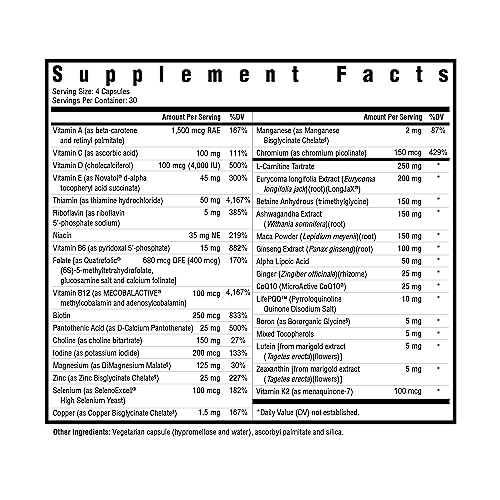 Seeking Health Optimal Man Multivitamin - Supplement with Zinc, Active Folate, & Alpha-Lipoic Acid - Multivitamin Supports Energy & Brain Health - Support Healthy Aging & Men's Health - 30 Servings