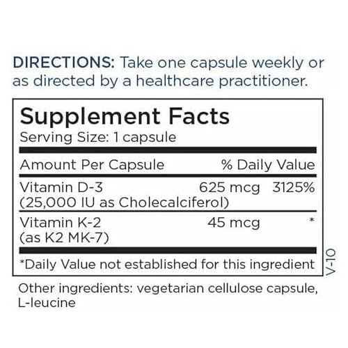 Metabolic Maintenance Vitamin D3 and K2 - Vitamin D3 K2 Supplement, D-3 & K-2 MK7 Complex for Women & Men with 25,000 IU VIT D for Bone Health and Sleep Support - 60 Capsules (Pack of 1)