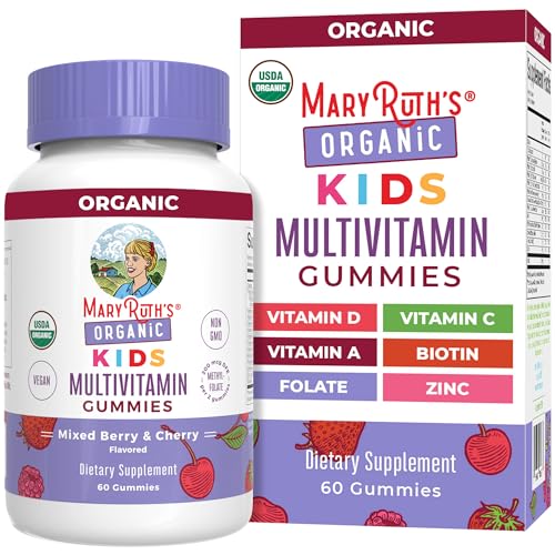 MaryRuth Organics Kids Vitamins | Multi | 1 Month Supply | Kids Multivitamin Gummies for Ages 4+ | Vegan | Only 2 Gummies a Day | 60 Count