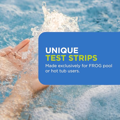 FROG Test Strips for Pools and Hot Tubs - Test Strip with Accurate Indicator for Free Chlorine or Bromine Levels, pH, Total Alkalinity and Total Hardness - Easy Water Testing - 50 Test Strips