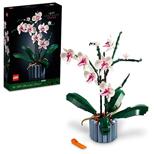 LEGO Botanicals Orchid - Artificial, Fake Indoor Flowers Building Set for Home, Kitchen, Desk Decoration, Adults Ages 18+ - Gift for Graduation - 10311