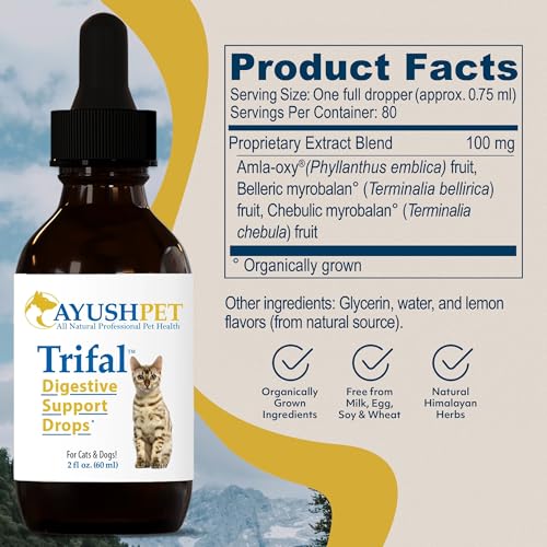 Ayush Herbs Pet Trifal Drops, Holistic Digestive Drops for Pets, Ayurvedic Formula for Healthy Digestion and Elimination, 2 Fluid Ounces