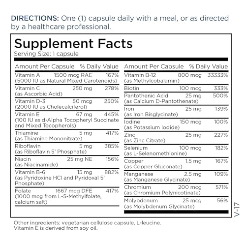 Metabolic Maintenance FemOne Women's Multivitamin with Iron - Multi Vitamin and Mineral Supplement for Women with Vitamin A, B12, Antioxidants, & Biotin, Reproductive & Immune Health - 90 Capsules