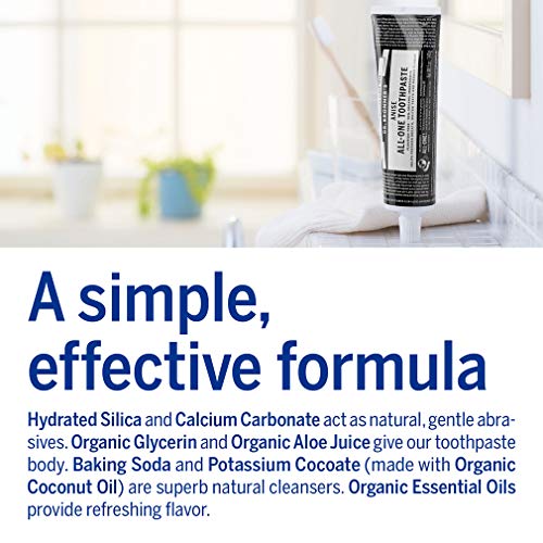 Dr. Bronners - All-One Toothpaste (Anise, 5 Ounce, 3-Pack) - 70% Organic Ingredients, Natural and Effective, Fluoride-Free, SLS-Free, Helps Freshen Breath, Reduce Plaque, Whiten Teeth, Vegan