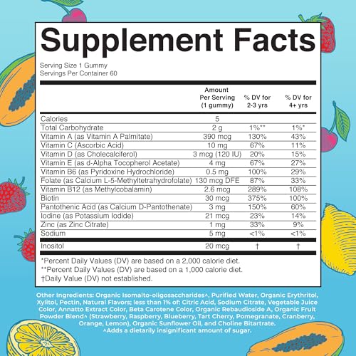 MaryRuth Organics Kids Vitamins | Multi | Sugar Free | 2 Month Supply | Kids Multivitamin Gummies for Ages 2+ | Vegan | Only 1 Gummy a Day | 60 Count