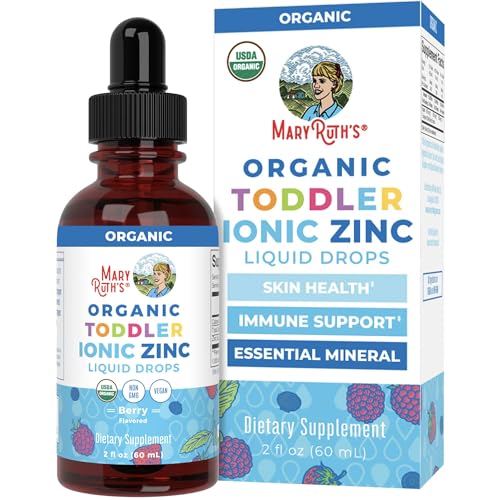 MaryRuth Organics USDA Toddler Liquid Drops | Zinc Sulfate | Immune Support Supplement| Skin Health | Vegan | Formulated for Ages 1-3 | Delicious Berry Flavor | 1 Month Supply | 2 Fl Oz
