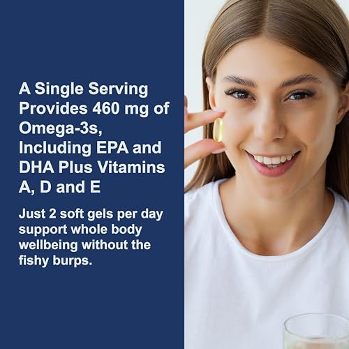 Carlson - Cod Liver Oil, 460 mg Omega-3s + Vitamins A & D3, Wild-Caught Norwegian Arctic Cod-Liver Oil, Sustainably Sourced Nordic Fish Oil Capsules, Lemon, 300 Softgels