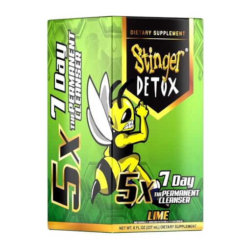 Stinger Detox 5X 7-Day Extra Strength Permanent Drink – Lime Flavor – 8 FL OZ