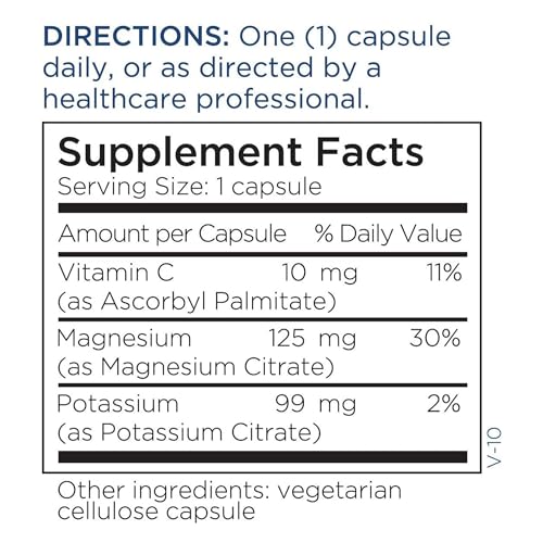 Metabolic Maintenance Potassium Magnesium Citrate - Potassium Magnesium Supplement for Men & Women, No Sugar Electrolyte Supplement for Muscle, Heart, and Nerve Support - 240 Capsules