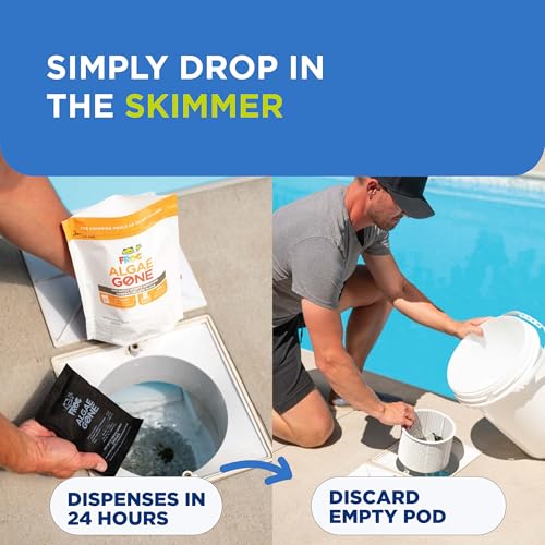 FROG Algae Gone - Dry Formula Algaecide Removes Green and Yellow Algae for Pools up to 30,000 Gallons - Pool Maintenance & Treatment - 3 Pods