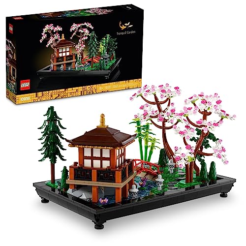 LEGO Icons Tranquil Garden Building Set - Detailed Japanese Zen Garden DIY Kit for Adults, Ages 18+ - Gift for Graduation - Building Block Set for Home Decor - 10315