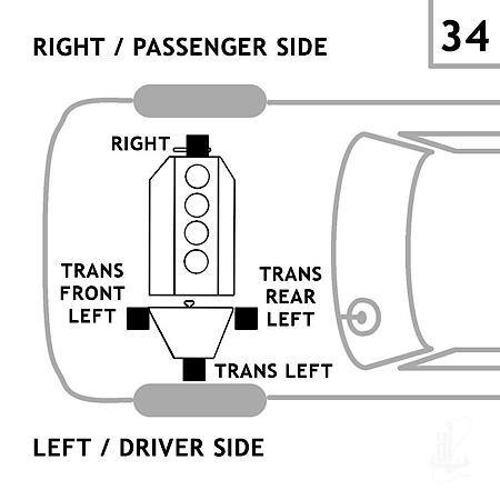 Transmission Mount: Rear Left, Rear, 1 Piece