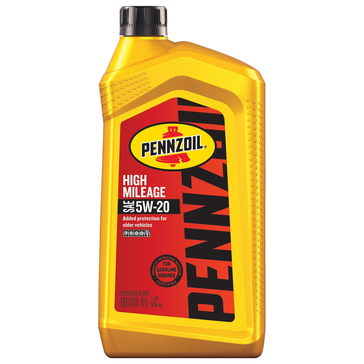 Pennzoil High Mileage Synthetic Blend 5W-20 Motor Oil 1 Quart 550022818