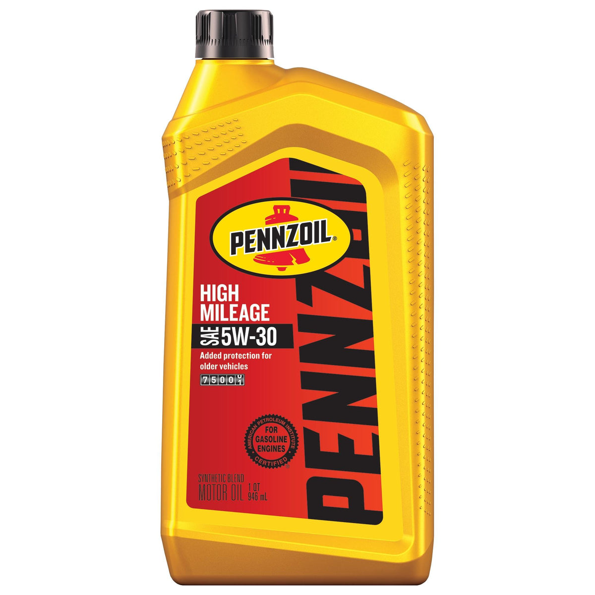 Pennzoil High Mileage Synthetic Blend 5W-30 Motor Oil 1 Quart 550022838