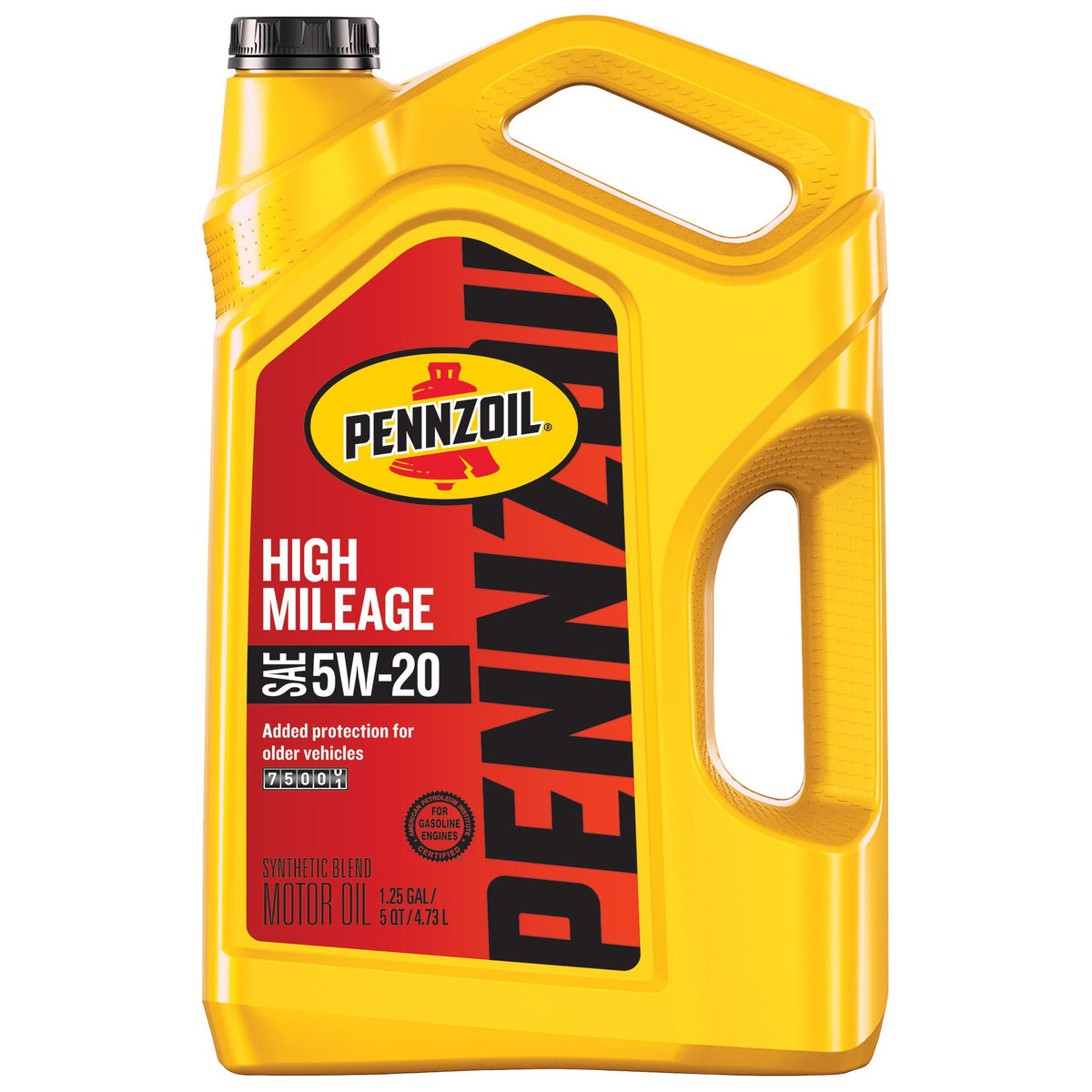 Pennzoil High Mileage Synthetic Blend 5W-20 Motor Oil 5 Quart 550045203