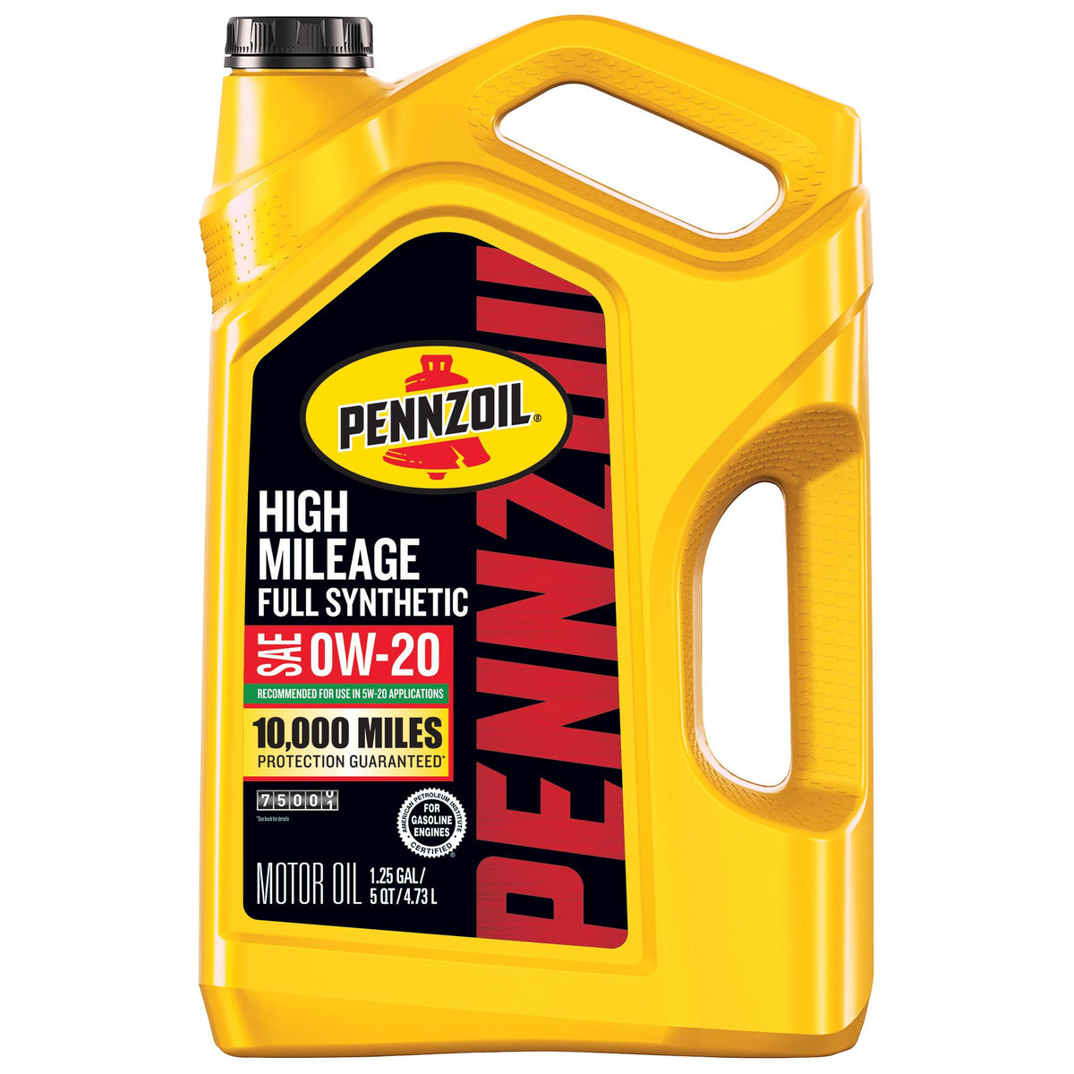 Pennzoil High Mileage Full Synthetic 0W-20 Motor Oil 5 Quart 550069988
