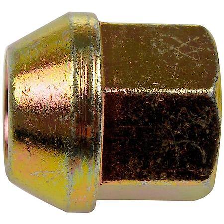 Wheel Lug Nut: M12-1.50 Thread, Conical 60, Bulge, 0.906" Length, Zinc, 1 Pack