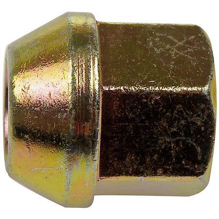 Wheel Lug Nut: M12-1.50 Thread, Conical 60, Bulge, 0.906" Length, Zinc, 1 Pack