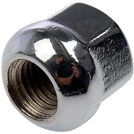 Wheel Lug Nut: M12-1.50 Thread, Radius, Bulge, 0.768" Length, Chrome, 1 Pack