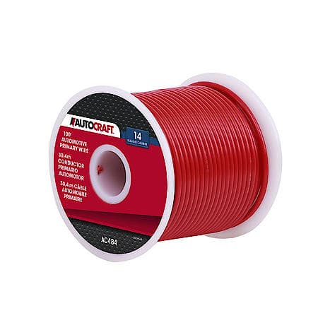 Automotive Primary Wire, 14 Gauge, Red, 100 Ft