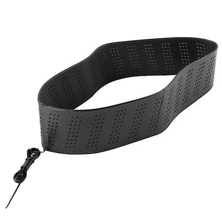 Lace-on Steering Wheel Cover: Black Faux Leather, Fits 14.5 - 15 inches, Breathable