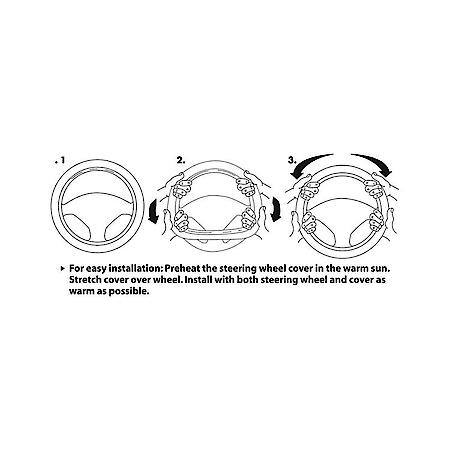 Ford Elite Steering Wheel Cover: Leather-Like, Fits 14.5-15.5", Speed Grip