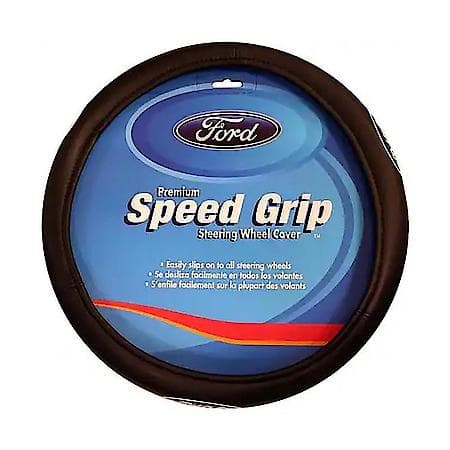 Ford Elite Steering Wheel Cover: Leather-Like, Fits 14.5-15.5", Speed Grip