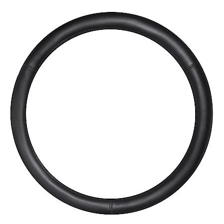 AutoCraft Smooth Steering Wheel Cover: Black Faux Leather, Fits 14.5" - 15", Extra Soft Padding