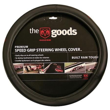 Dodge Elite Steering Wheel Cover: Speed Grip, Padded Leather-Like, Fits 14.5-15 in.