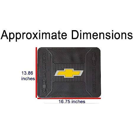 Chevy Elite Utility Mat: Black with Yellow Bowtie, Rubber, Universal, 1 Pack