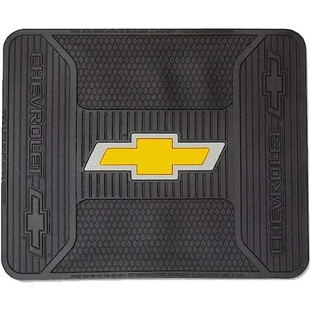 Chevy Elite Utility Mat: Black with Yellow Bowtie, Rubber, Universal, 1 Pack