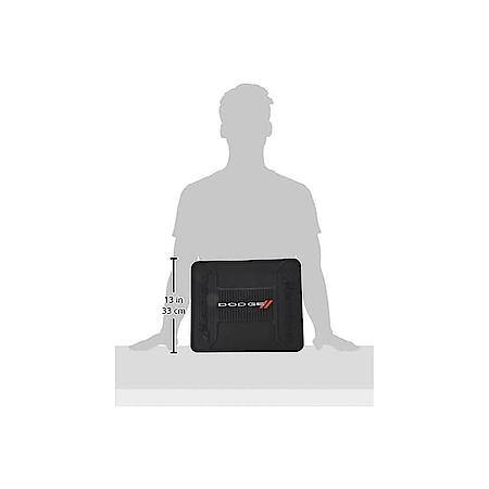 Dodge Utility Mat: Black with Red Logo, Rubber, Textured Backing, Universal, 1 Pk
