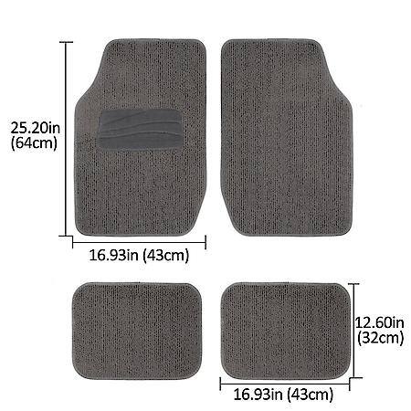 Car and SUV Floor Mat, Grey Carpet, All-Season, Universal, 4 Piece