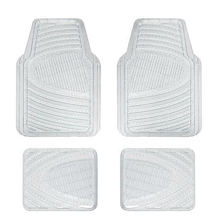 Car and SUV Floor Mat, Clear Rubber, Heavy-Duty/All-Season, Trim to Fit, 4 Piece