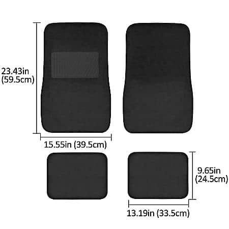 Car and SUV Floor Mat, Black Carpet, Universal, 4 Piece