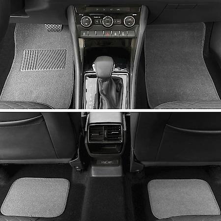 Car and SUV Floor Mat, Grey Carpet, Universal, 4 Piece