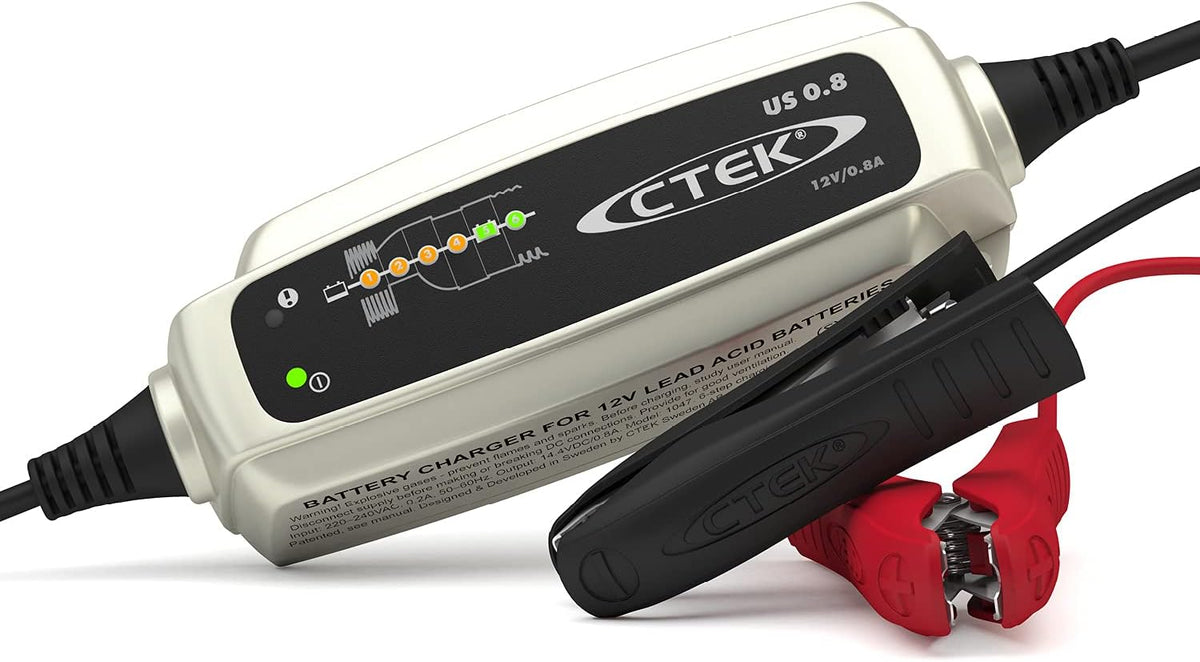 CTEK (56-865) US 0.8 12 Volt Fully Automatic 6 Step Battery Charger,Black