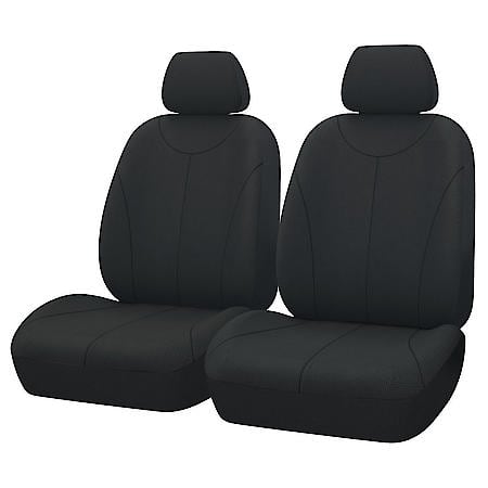 AutoCraft Seat Cover: Black, Waffle, Low Back, Breathable, Universal, 2 Pack