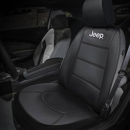 Jeep Seat Cover Set: Universal Sideless Front Seat Cover, Black, 3-Piece