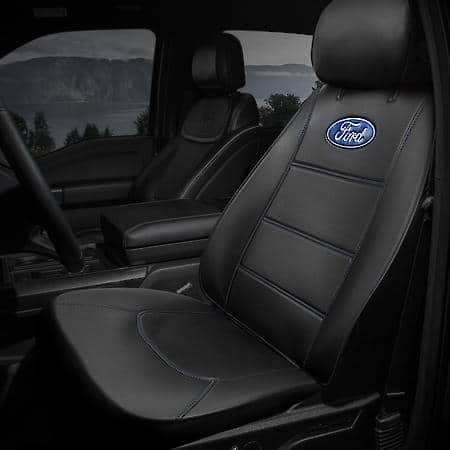 Ford Seat Cover Set: Universal Sideless Front Seat Cover, Black, 2-Piece