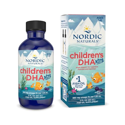 Nordic Naturals Childrens DHA Xtra, Berry Punch - 2 oz for Kids - 880 mg Total Omega-3s with EPA & DHA - Cognitive & Immune Function, Learning, Social Development - Non-GMO - 48 Servings