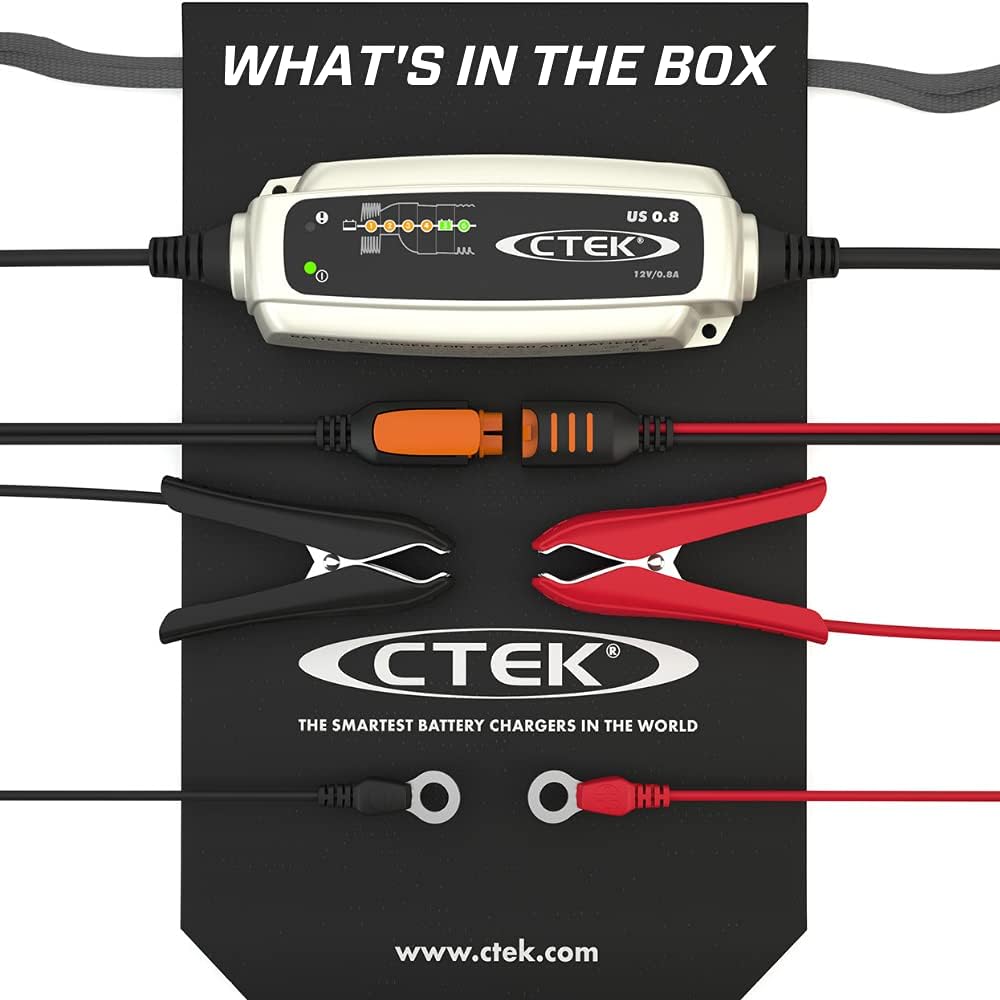 CTEK (56-865) US 0.8 12 Volt Fully Automatic 6 Step Battery Charger,Black