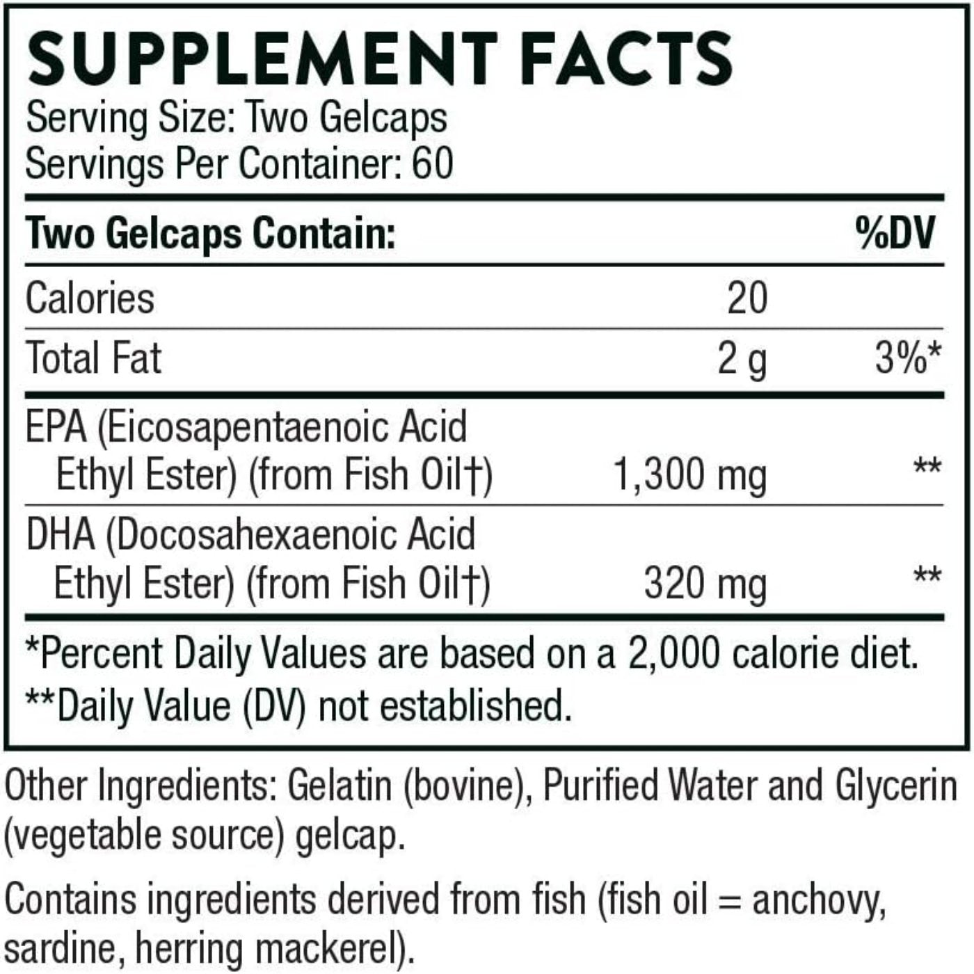 THORNE Super EPA Pro - Omega-3 Fish Oil with High Concentration EPA - Promotes Blood Lipid Support - 1300mg EPA and 200mg DHA - 120 Gelcaps