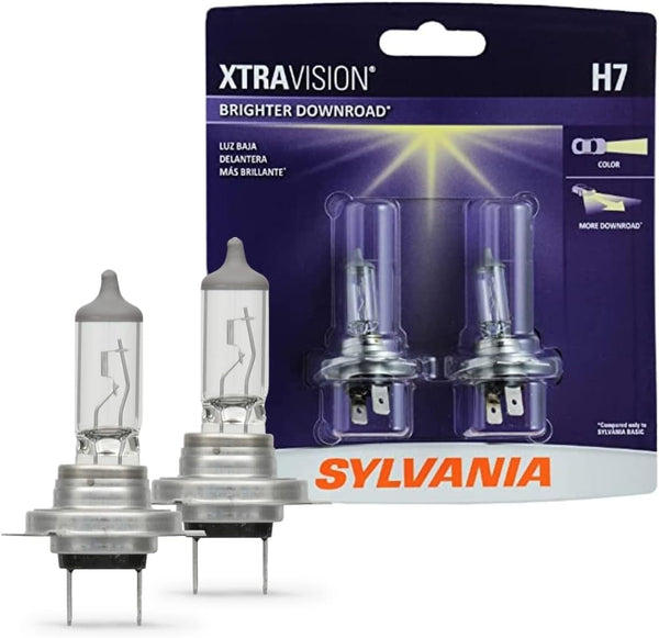 SYLVANIA - H7 XtraVision - High Performance Halogen Headlight Bulb, High Beam, Low Beam and Fog Replacement Bulb (Contains 2 Bulbs)