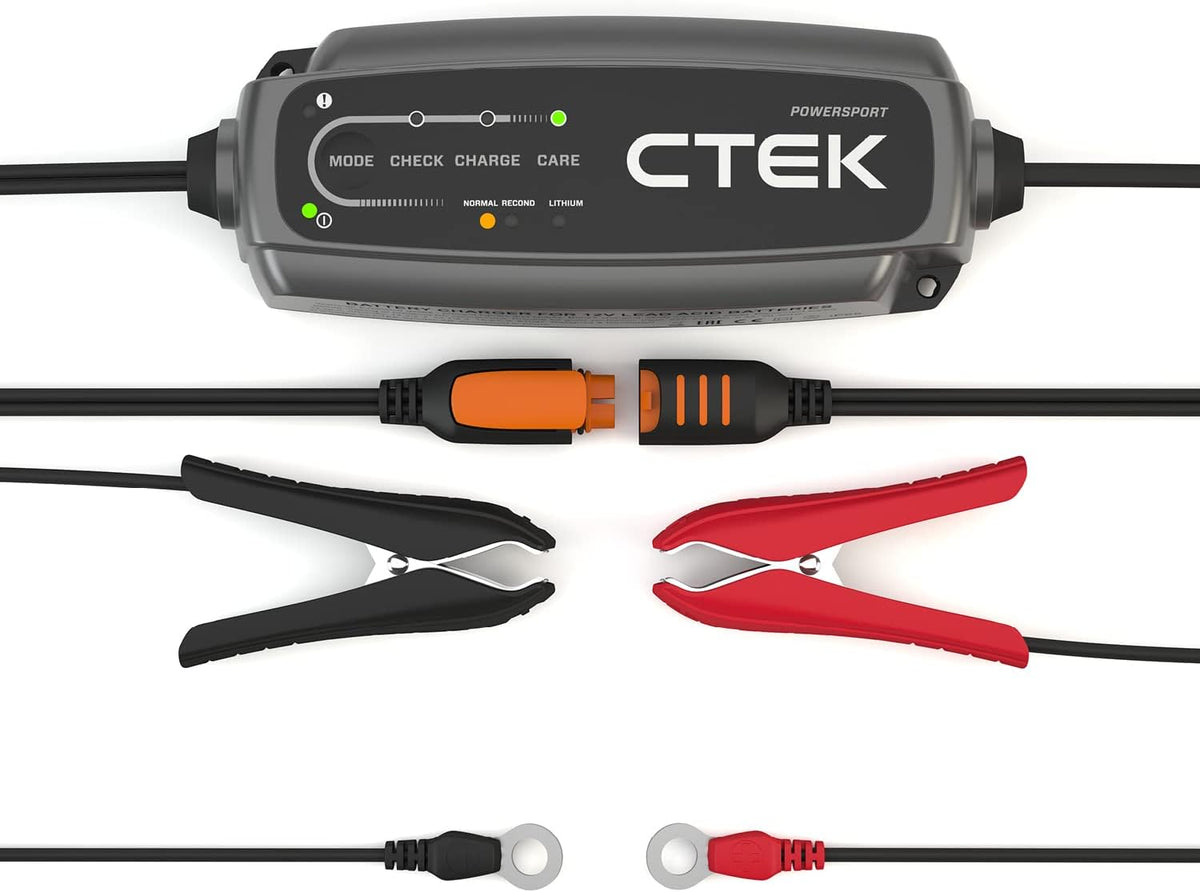 CTEK CT5, 12V Automotive Battery Charger for Auto, Motorcycle, ATV, Snowmobile - Battery Trickle Charger and Battery Maintainer - Charges Lead-Acid and Lithium Ion (12V LiFePO4) Batteries