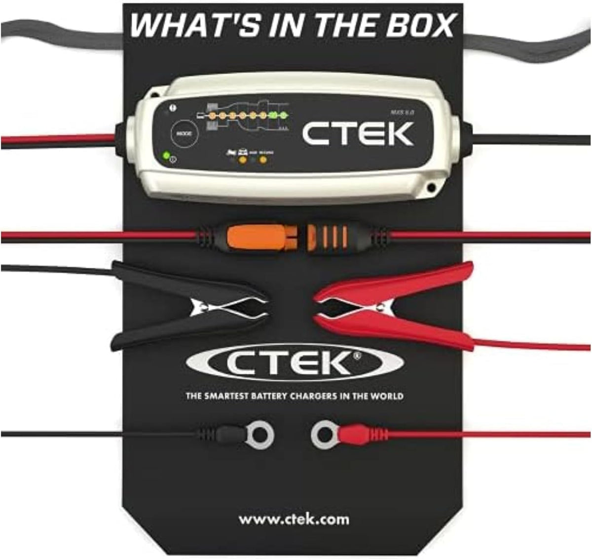 C-Tek MXS 5.0 Fully Automatic 12V Battery Charger and Maintainer 4.3 Amp for Cars Trucks Motorcycles and RVs | 40-206
