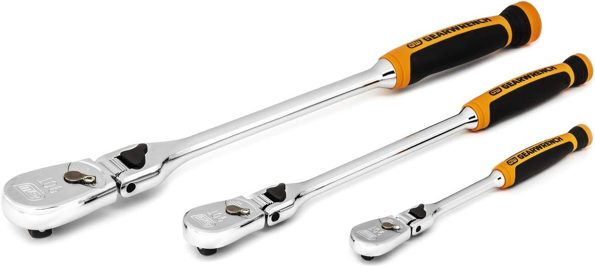 GEARWRENCH 3 Pc 1/4", 3/8" & 1/2" Dr 90T Locking Flex Ratchet Set | 81298T